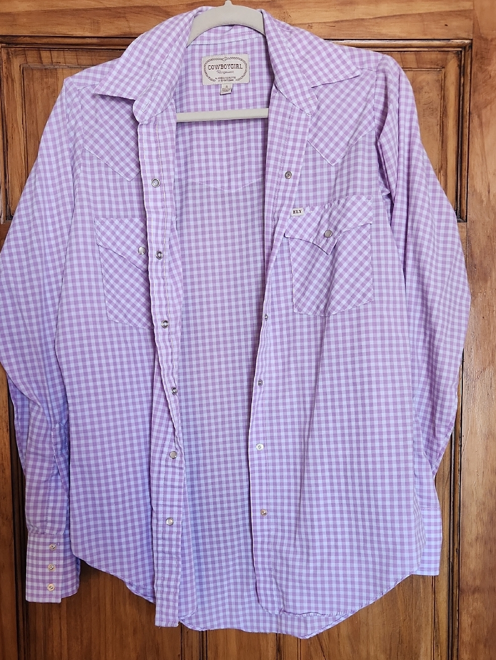 Ely Cattleman COWBOYGIRL Lavender Gingham Shirt